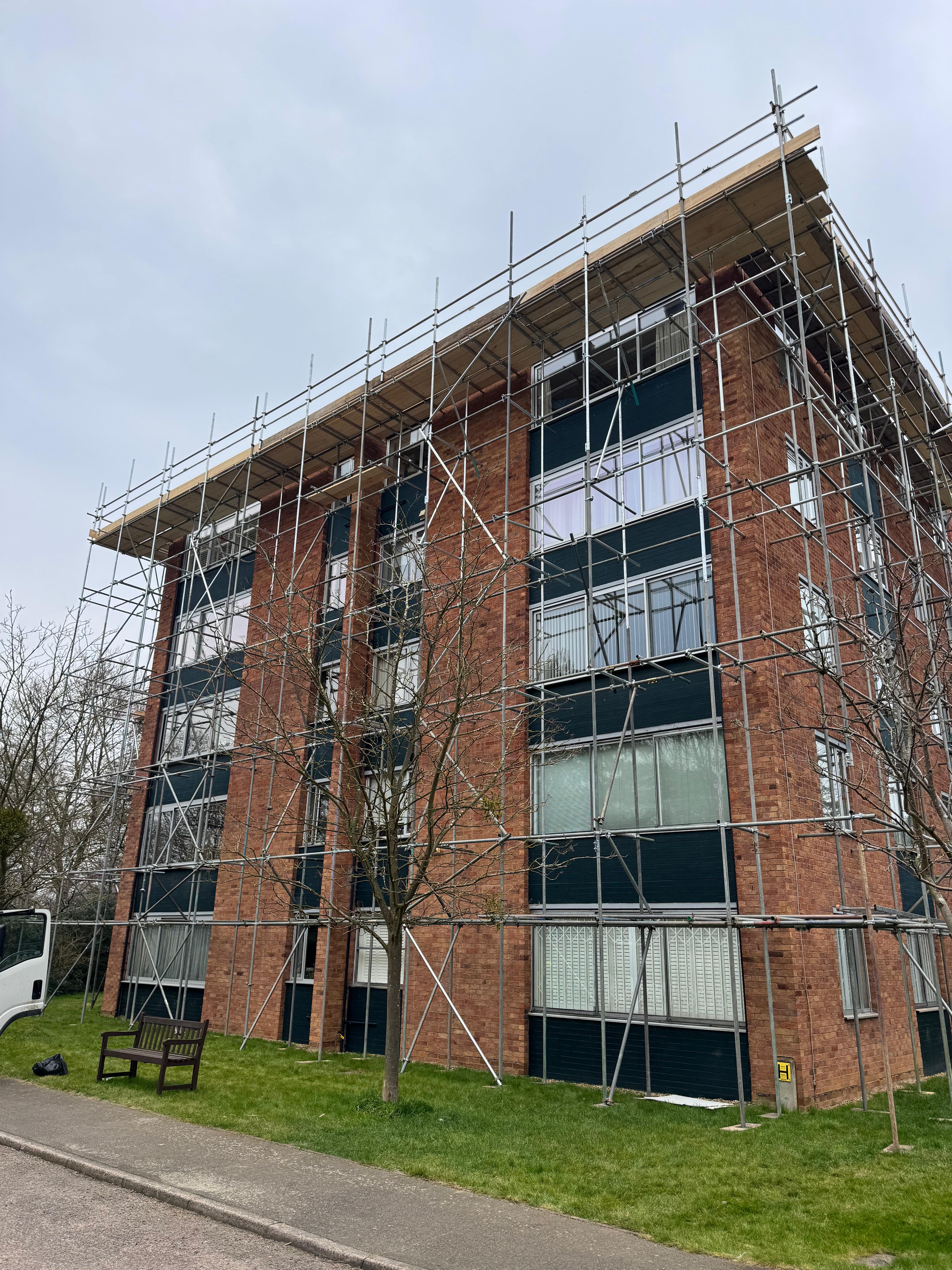 Coping Stone Repair Access Scaffolding Cambridge.Jpg